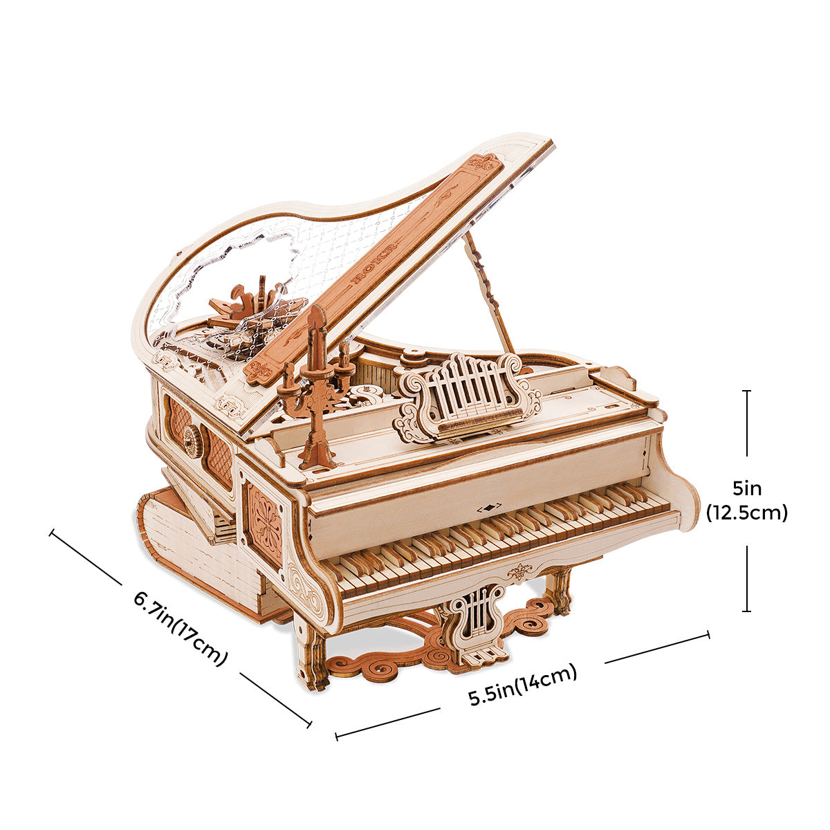 ROKR AMK81 Magic Piano 3D DIY Puzzle With Music Wooden Building Kits For Gifts - bliblikishop