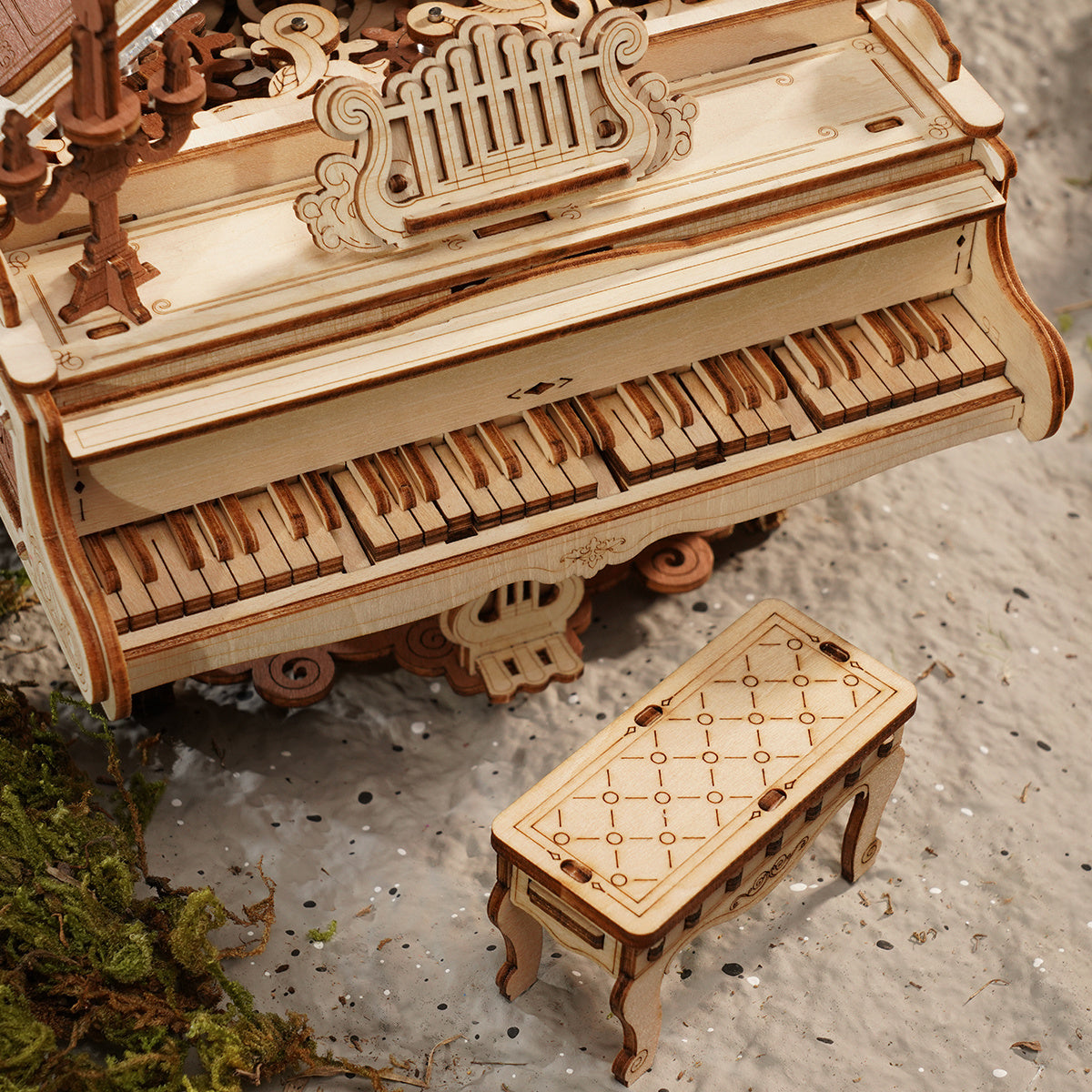 ROKR AMK81 Magic Piano 3D DIY Puzzle With Music Wooden Building Kits For Gifts - bliblikishop