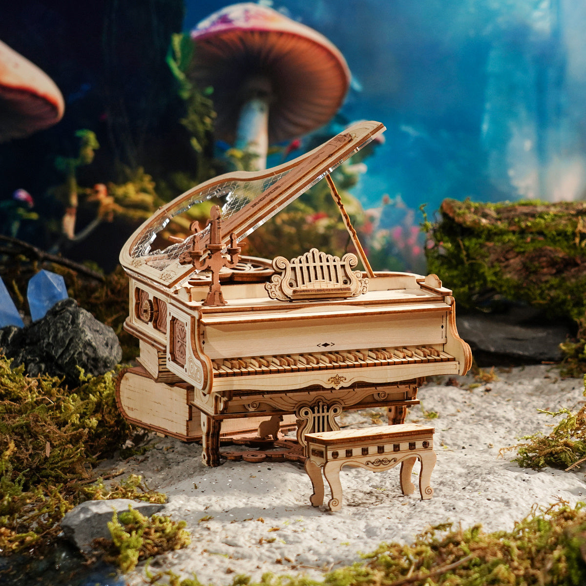 ROKR AMK81 Magic Piano 3D DIY Puzzle With Music Wooden Building Kits For Gifts - bliblikishop