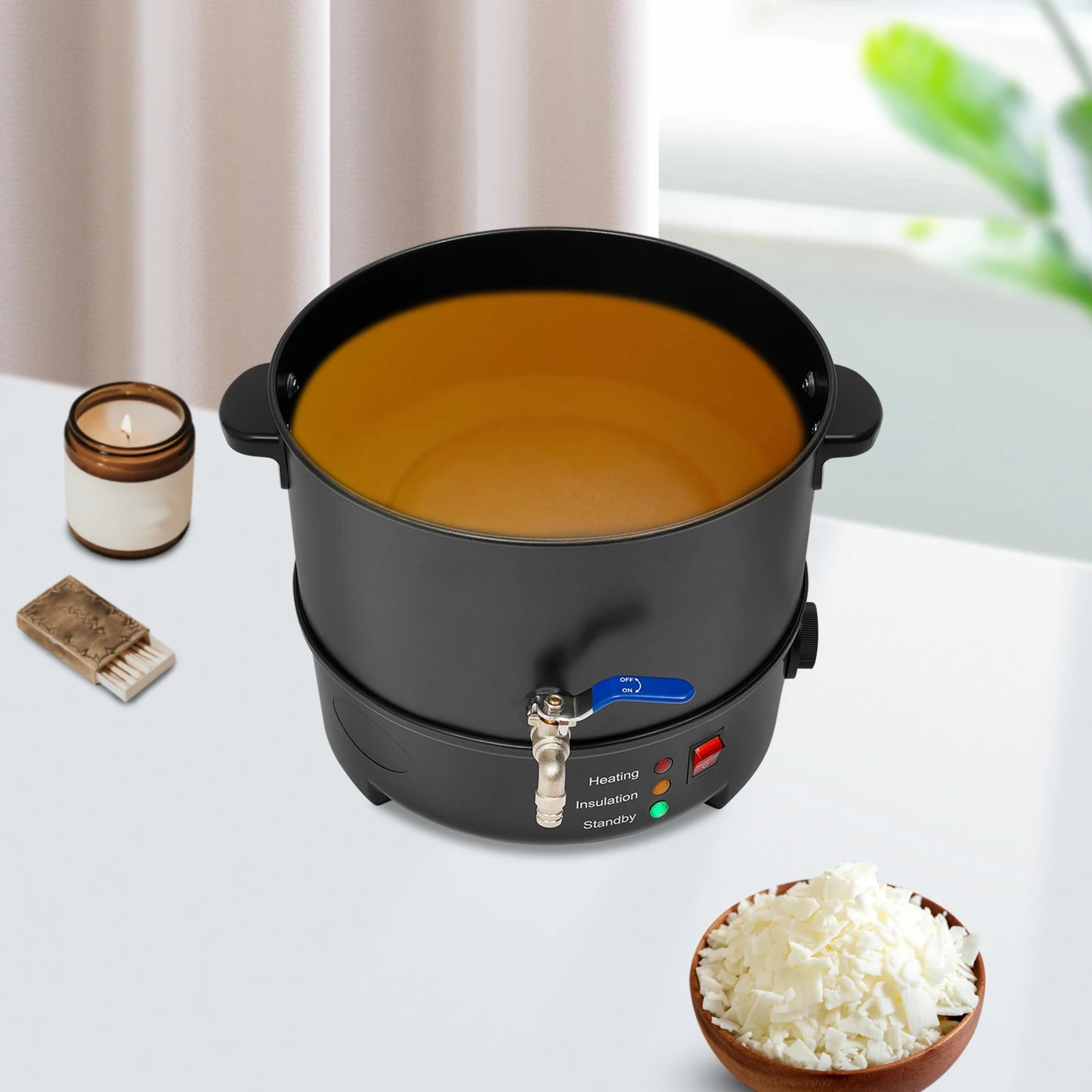 8/10L Wax Melter DIY Candle Making Kit Electric Wax Melting Pot Household and Commercial WaxHeater 122~212 ℉ Temperature Control - bliblikishop