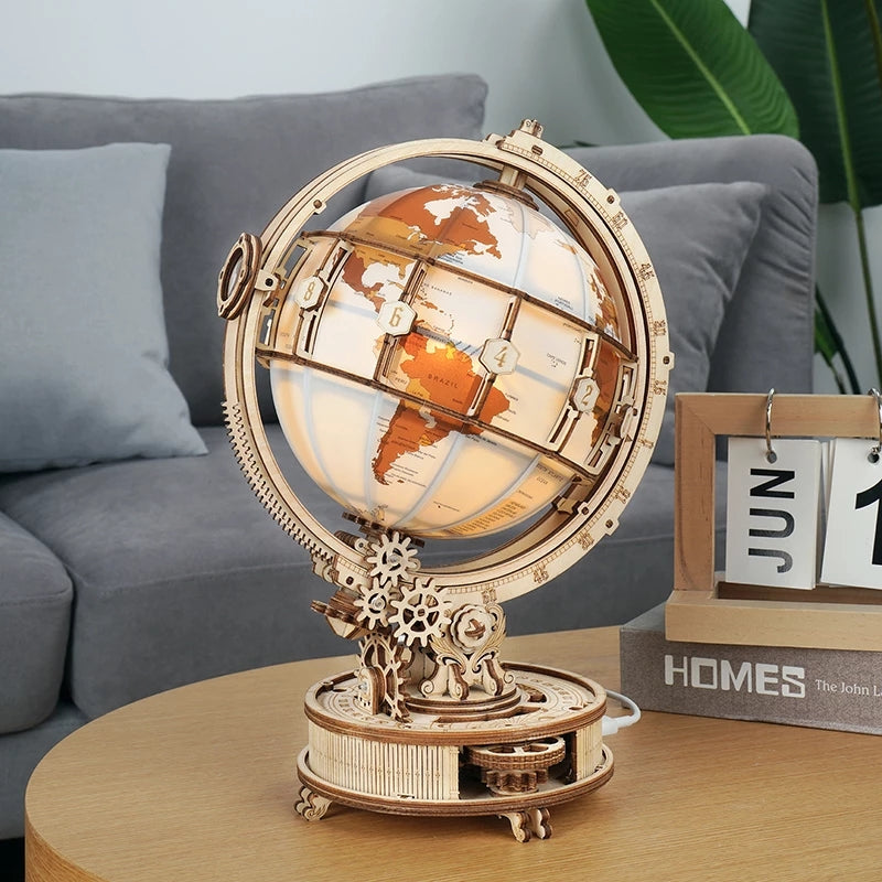 Robotime ROKR Luminous Globe 3D Wooden Puzzle Games - bliblikishop