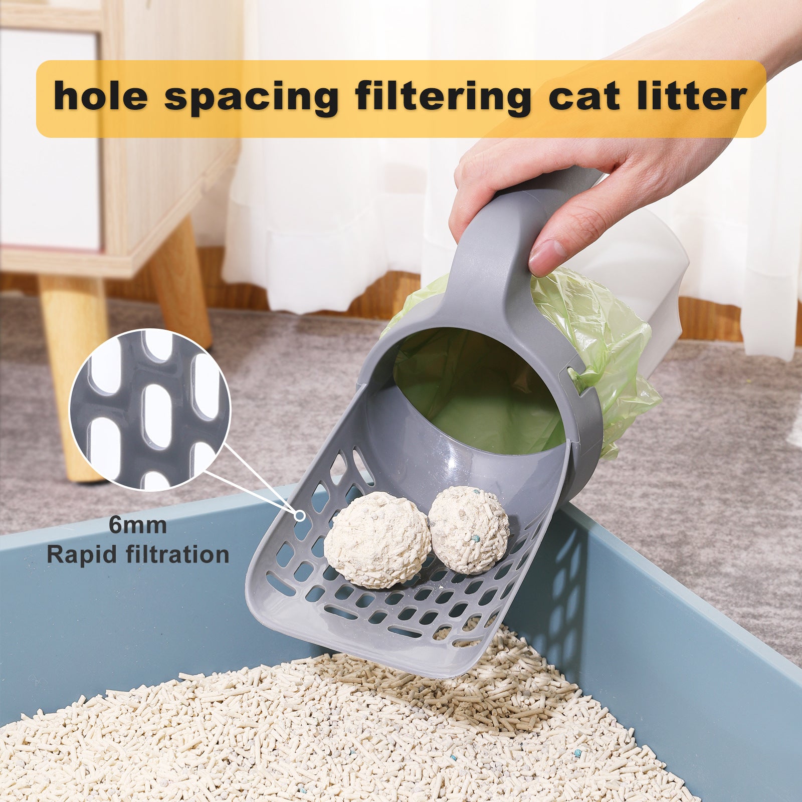 Household Fashion Simple One-piece Removable And Washable Cat Litter Scoop - bliblikishop